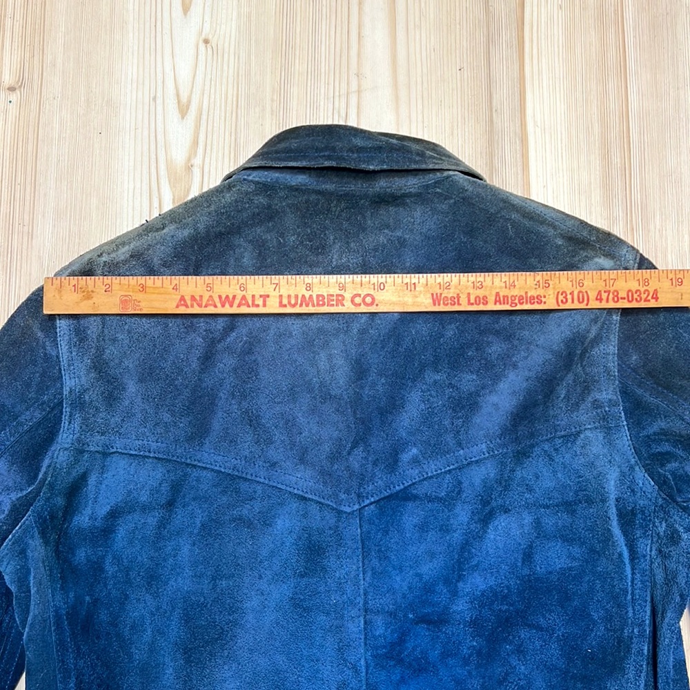 American Vintage Blue & Suede Leather Reversible Jacket - Picture 9 of 16